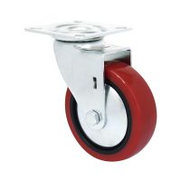 RUEDA  EMILY PU ROJA con placa y freno